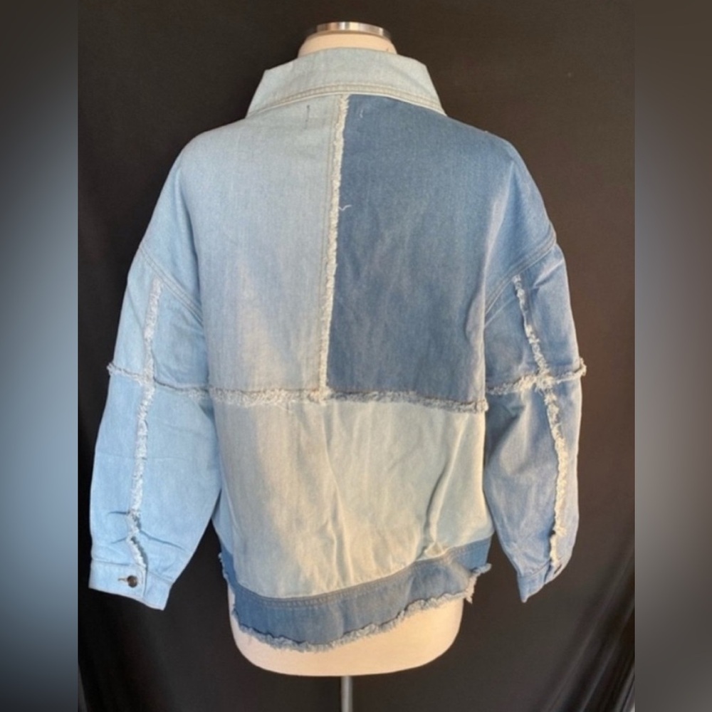 Women’s Patchwork Denim Jacket Large - image 2